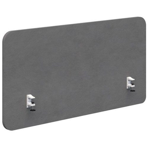 Fiord Side Mount Desk Screen 1500x650mm Fletcher Pebble/White