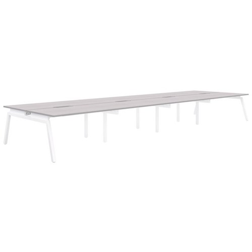 Accent Balance Angle 8 Pod Desk 1200x800mm Silver Strata/White