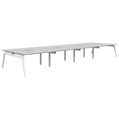 Accent Balance Angle 8 Pod Desk 1800x800mm Silver Strata/White