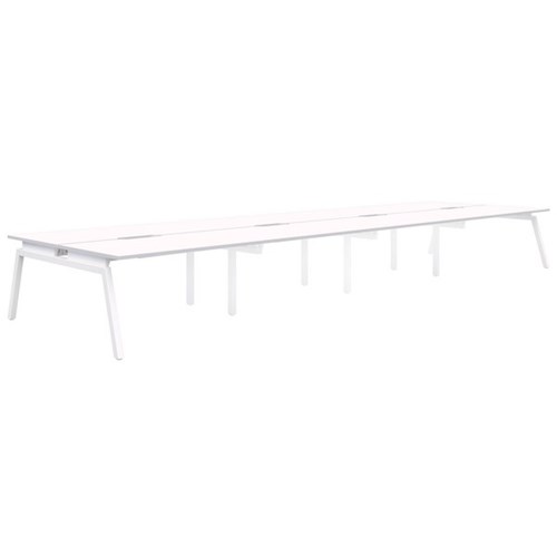 Accent Balance Angle 8 Pod Desk 1500x800mm Snow Velvet/White