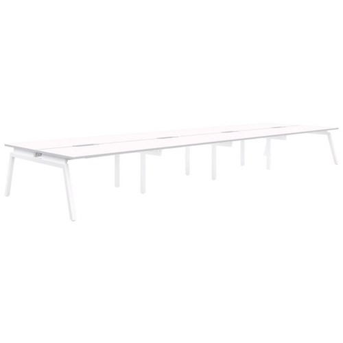 Accent Balance Angle 8 Pod Desk 1800x800mm Snow Velvet/White
