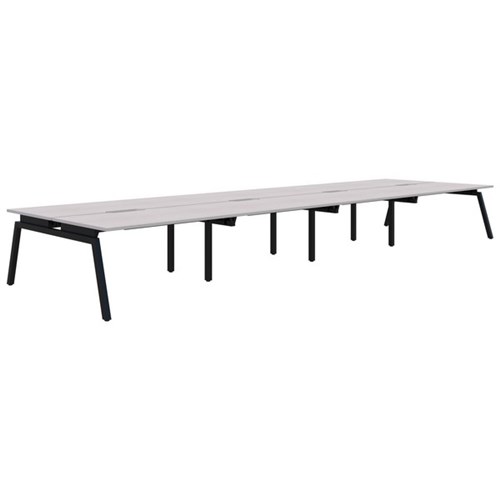 Accent Balance Angle 8 Pod Desk 1800x800mm Silver Strata/Black