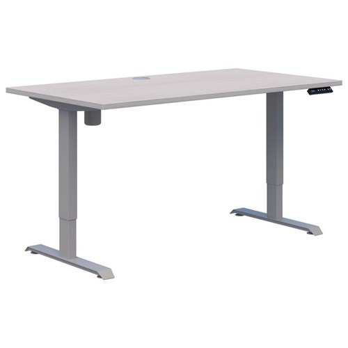 Accent Duo II Electric Desk 1500x800mm, Silver Strata/Silver