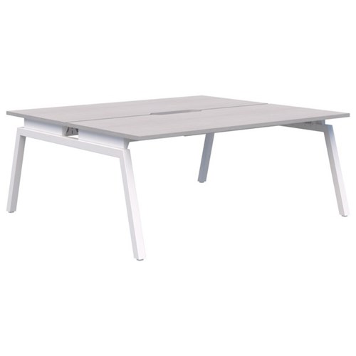 Accent Balance Angle 2 Pod Desk 1500x800mm Silver Strata/White