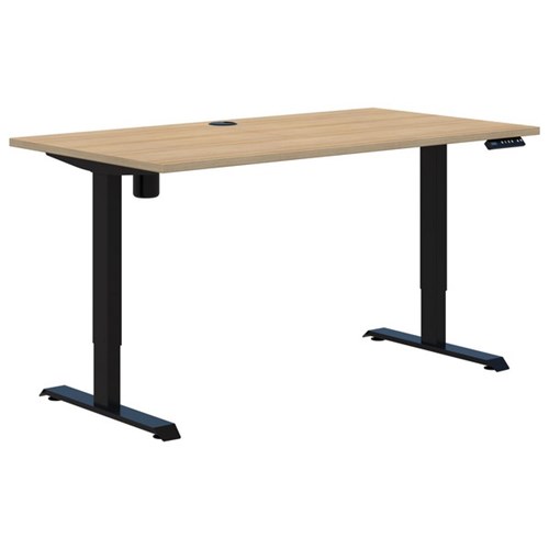 Accent Duo II Electric Desk 1500x800mm, Classic Oak/Black