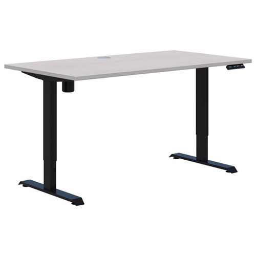 Accent Duo II Electric Desk 1500x800mm, Silver Strata/Black