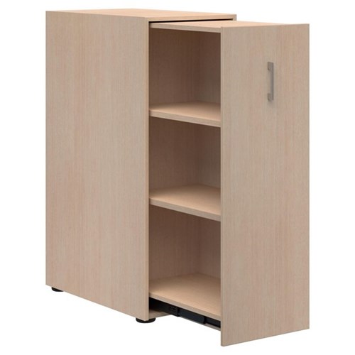Mascot Lockable Personal Pull-Out Shelving Cupboard Right Hand 450x1200mm Refined Oak