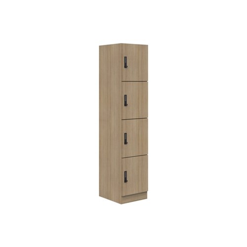 Mascot Digital Locking 4 Door Locker 450x1900mm Classic Oak