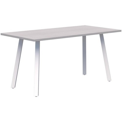 Fiord CAFE Table 1500 x 750 x 720mm Silver Strata Top with White Base