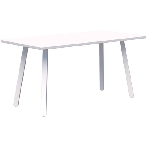 SWITCH CAFE Table 1600 x 800 x 720mm Snow Velvet Top with White Base