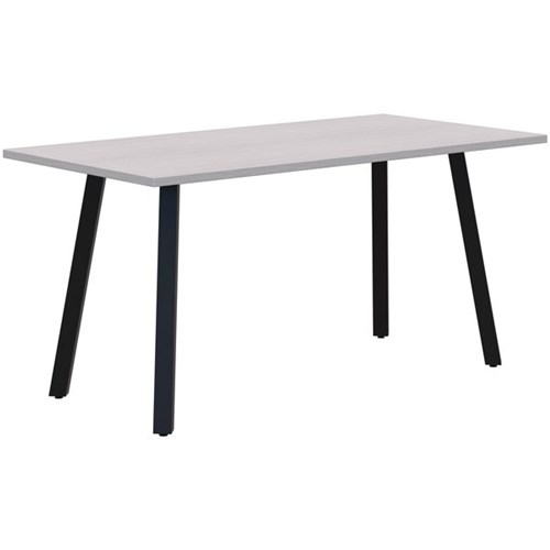 Fiord CAFE Table 1500 x 750 x 720mm Silver Strata Top with Black Base