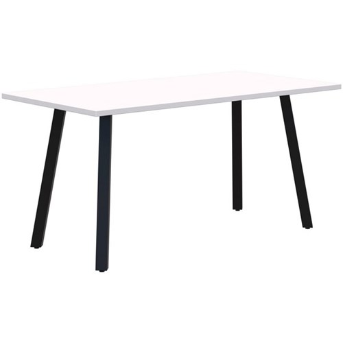 SWITCH CAFE Table 1600 x 800 x 720mm Snow Velvet Top with Black Base