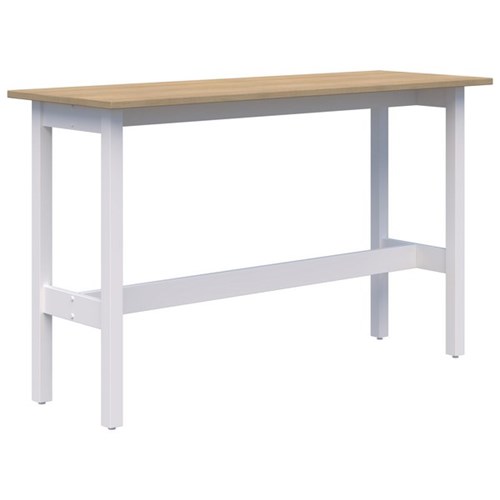 Fiord CAFE Narrow Leaner 1500 x 600 x 1050mm Classic Oak Top with White Base
