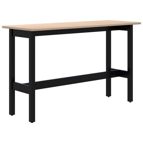 Fiord CAFE Narrow Leaner 1500 x 600 x 1050mm Refined Oak Top with Black Base
