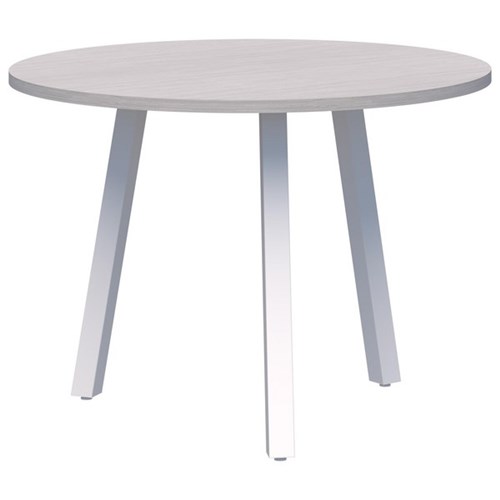 Fiord Round 3 Leg Table 1000mm Silver Strata/White