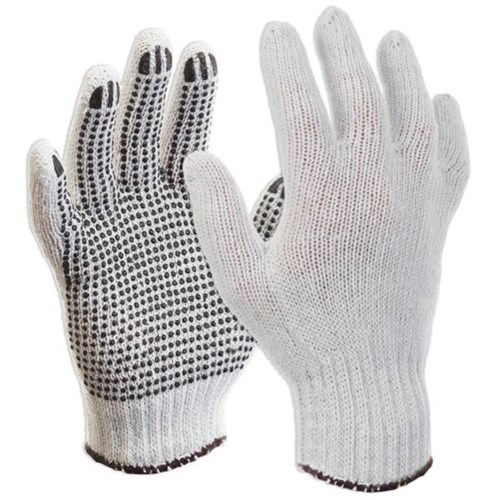 Esko Knit Polycotton PVC Dots Gloves, Pack of 12 Pairs