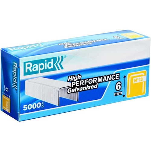 Rapid Staples 13/6 6mm, Pack of 5000