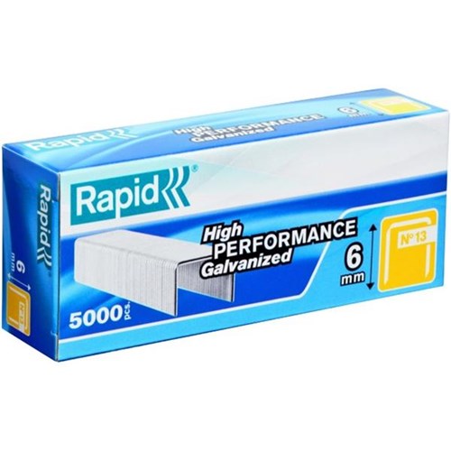 Rapid Staples 13/6 6mm, Box of 5000 OfficeMax NZ