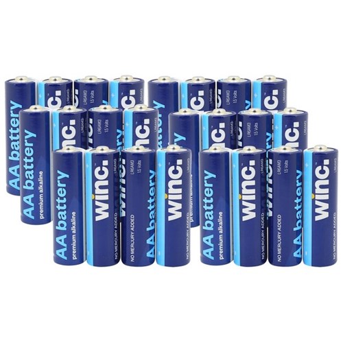 Winc® AA Alkaline Batteries, Pack of 24