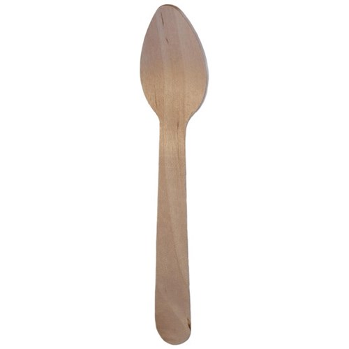 Disposable Wooden Teaspoons 100mm, Pack of 100