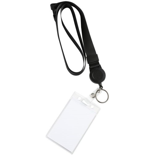 Dixon Lanyard with Retractable Reel, Card Clip & Key Ring, Pack of 10