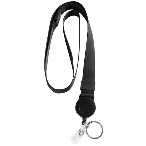 Dixon Lanyard with Retractable Reel, Card Clip & Key Ring, Pack of 10
