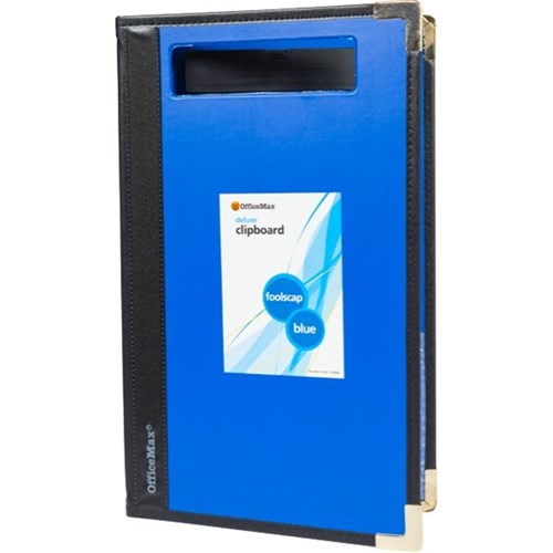 OfficeMax PVC Clipboard Deluxe Foolscap Blue OfficeMax NZ