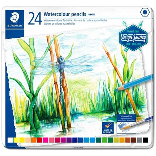 Staedtler Design Journey Watercolour Pencils, Tin of 24