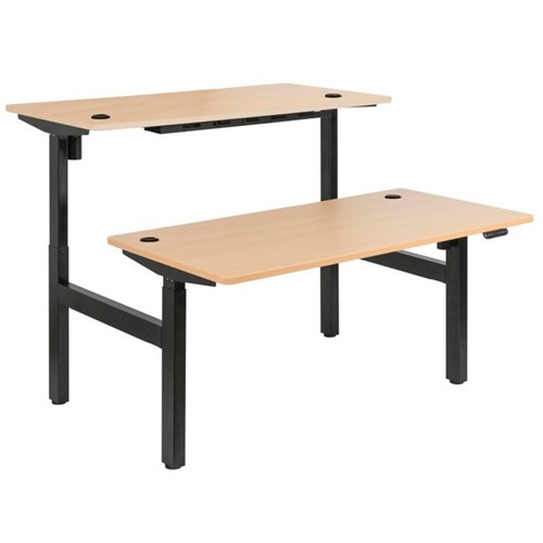 Emerge Electric Height Adjustable 2 User Desk 1500x750mm Beech/Black