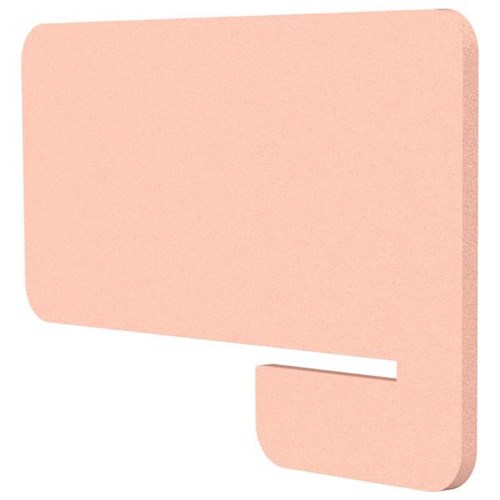 Boyd Acoustic Desk Divider Side Slot 800mm Blush Pink
