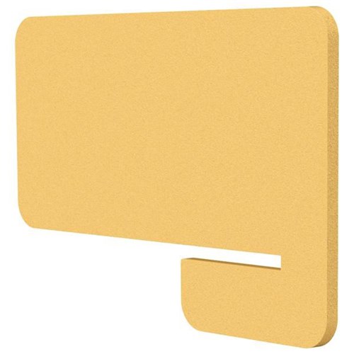Boyd Acoustic Desk Divider Side Slot 800mm Mustard