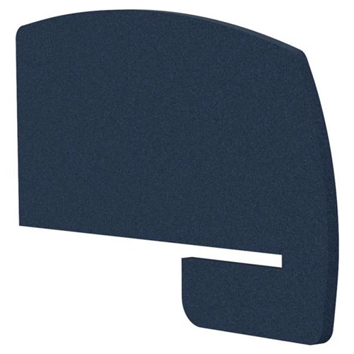 Boyd Acoustic Curved Desk Divider Side Slot 800mm Navy Peony