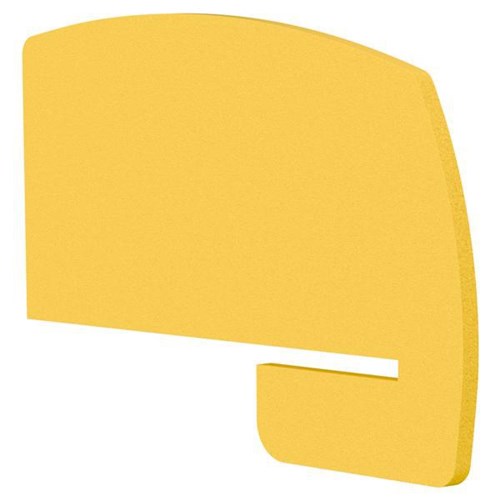Boyd Acoustic Curved Desk Divider Side Slot 800mm Yellow