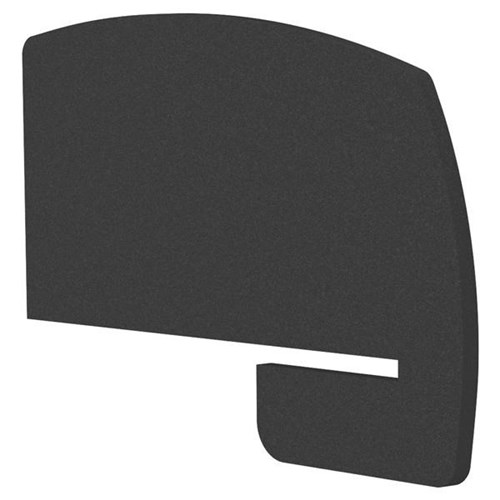 Boyd Acoustic Curved Desk Divider Side Slot 800mm Dark Grey
