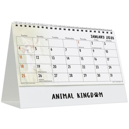 Easy2C Desk Calendar 2026 Animal Kingdom