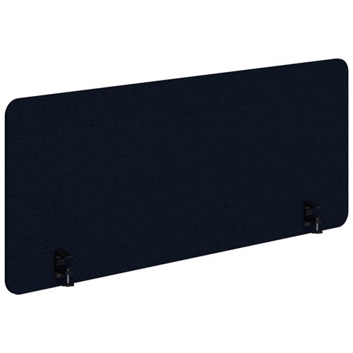 Fiord Acoustic Side Mount Desk Screen 1200x800mm Navy/Black