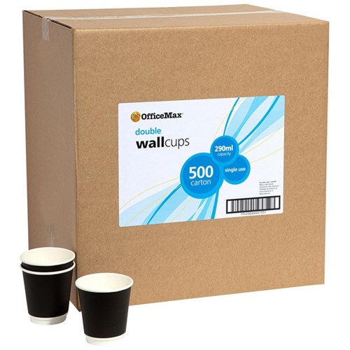 OfficeMax Hot Paper Cups Double Wall 290ml, Carton of 500