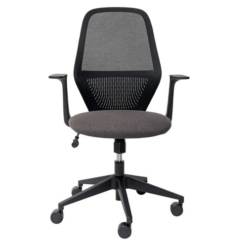 Mondo Soho Chair With Arms Mesh Back Black/Black