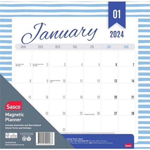 Sasco Magnetic Wall Calendar 325x315mm 2024 Assorted Designs