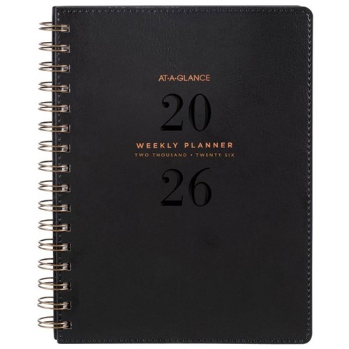 At-A-Glance Signature A5 Diary Week To View PU 2026 Black