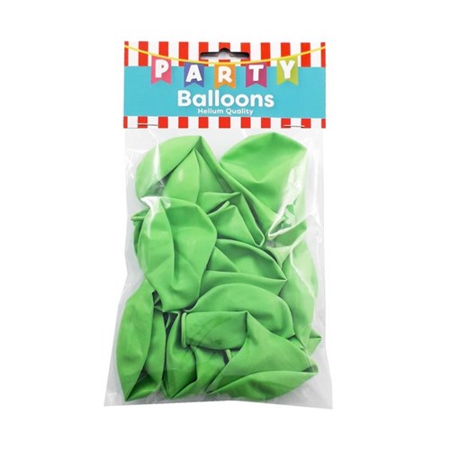 Party Balloons 27.5cm Green, Pack of 15