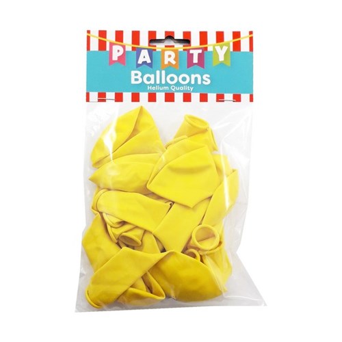 Party Balloons 27.5cm Yellow, Pack of 15