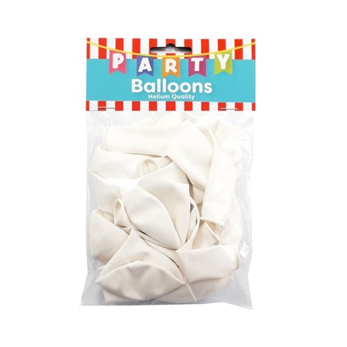 Party Balloons 27.5cm White, Pack of 15