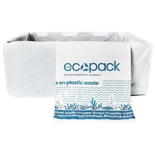 Ecopack Recycled Ocean-Bound Plastic Crate Liners 650x350mm, Carton of 500