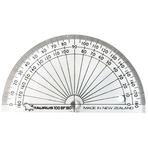 Taurus Protractor 180 degrees 10cm