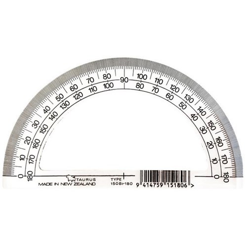 Taurus Protractor 180 degrees 15cm