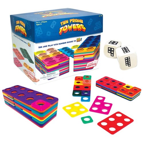 Junior Learning Ten Frame Towers, Set of 68
