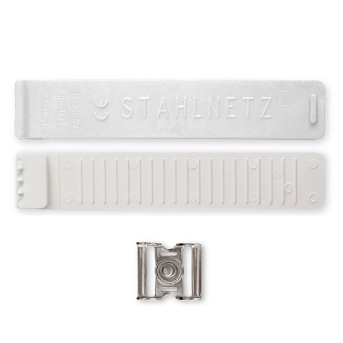 Protec Button Closure Straps To Fit Protec Chain Mesh Gloves Size Small White, Pack of 4