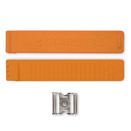 Protec Button Closure Straps To Fit Protec Chain Mesh Gloves Size XL Orange, Pack of 4