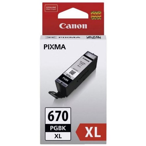 Canon PGI670XLBK Pigment Black Ink Cartridge High Yield